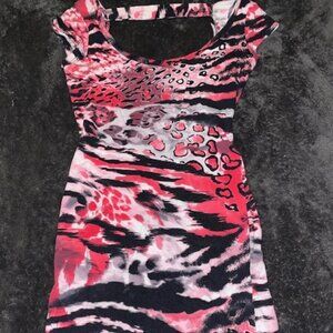 Multicolored Animal Print Bodycon Dress